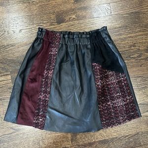 Zara faux leather black skirt with patch detail